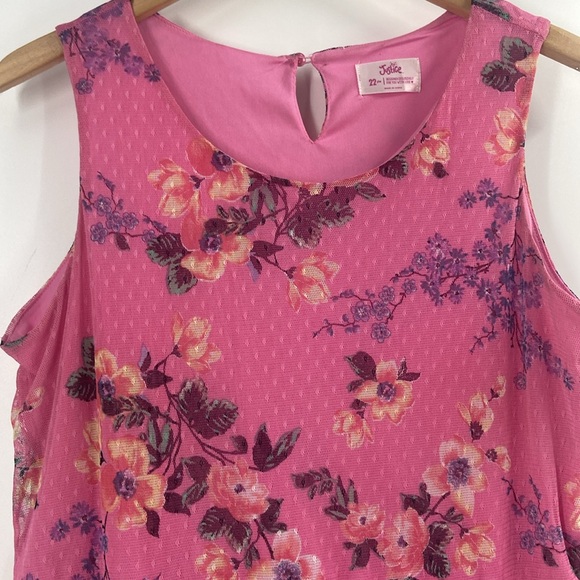 Justice pink flouncy multi print floral tiered feminine flirty dress - Picture 2 of 15